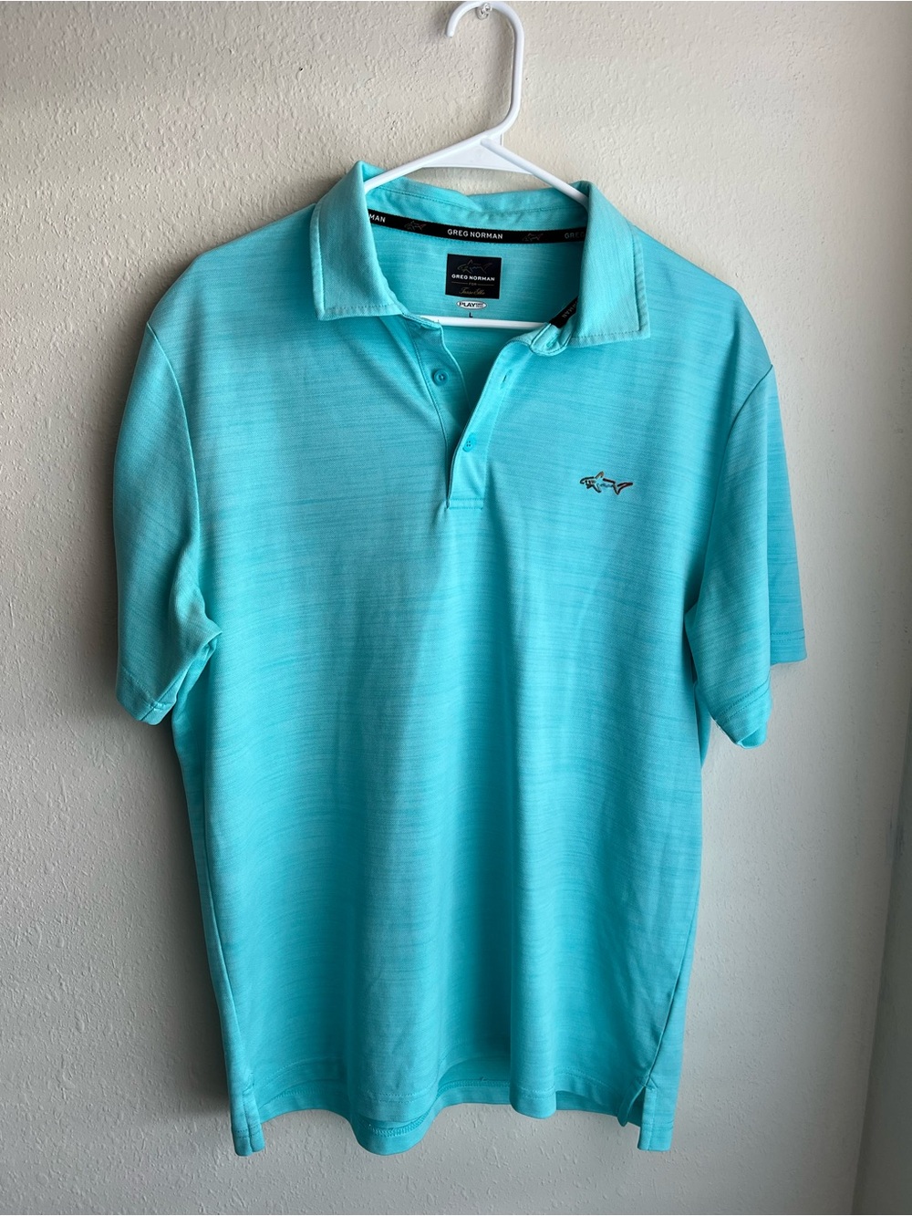 Greg Norman Collection Aqua Blue Performance Polo